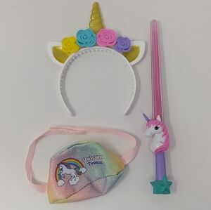 My Life As Unicorn Trainer Set for 18" Dolls Headband Wand Fanny Pack Bag